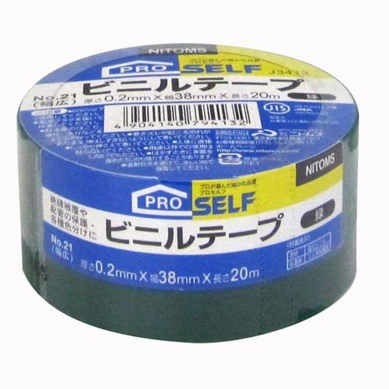 ニトムズ　ビニールテープ　幅広　緑　J3413　38mm×20m　No.21　100巻入り