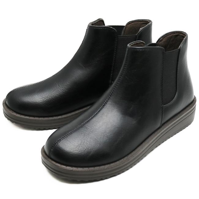 ショートブーツ ブラック 県内一部を除くエリア送料無料 レディース 婦人 ショートブーツ ブーツ サイドゴア 軽量 カップ