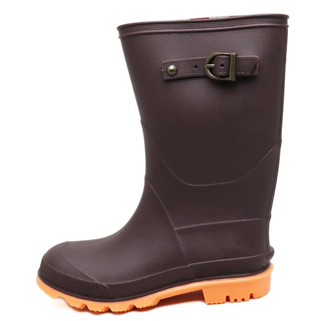 【訳あり商品】返品交換不可 アウトレット 新品 キッズ ジュニア レインブーツ 長靴 シンプル ツートーン 2トーン ブラック ブラウン カーキ 雪 雨 冬 靴 訳あり |  | 10