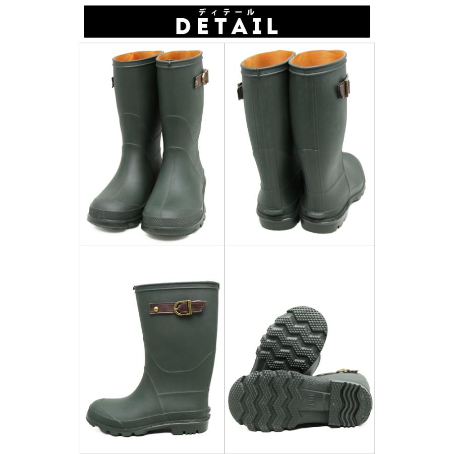 【訳あり商品】返品交換不可 アウトレット 新品 キッズ ジュニア レインブーツ 長靴 シンプル ブラック ブラウン カーキ グリーン 雪 雨 梅雨 冬 こども 靴 |  | 06