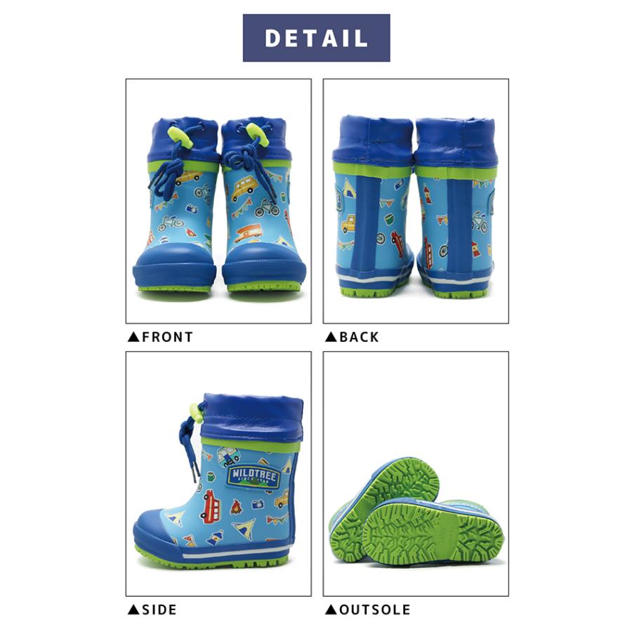 レインブーツ 男の子 ボーイズ ベビー キッズ 長靴 キャンプ 車 アウトドア 防寒 雪 冬用 ウレタン あたたかい かっこいい WILDTREE AK101 |  | 05