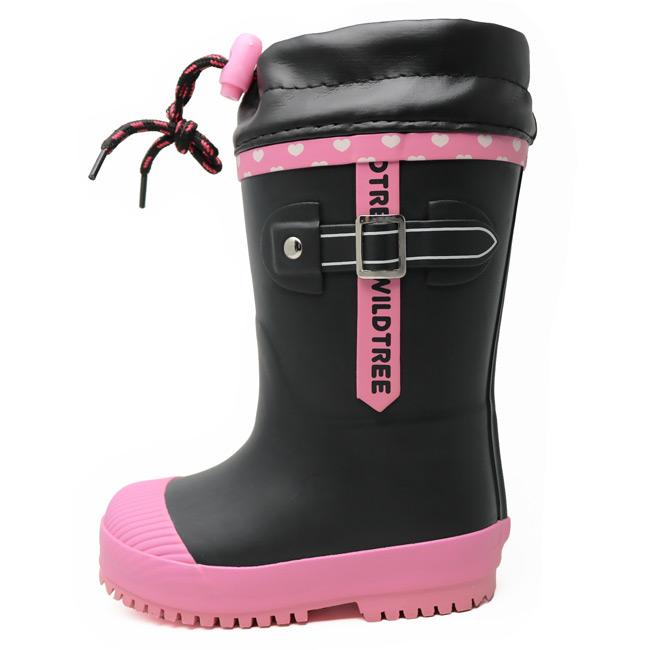 レインブーツ 長靴 キッズ 女の子 ガールズ 防寒 シンプル ハート