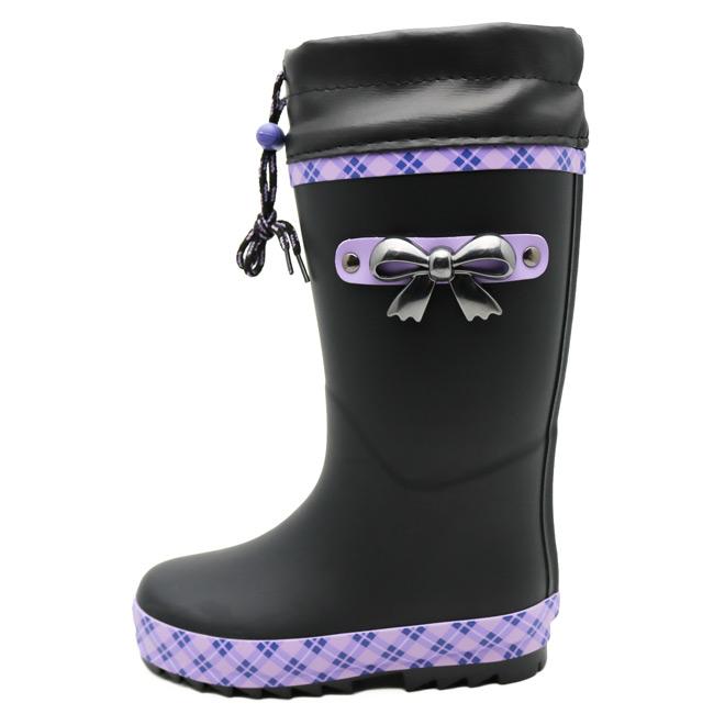 ジュニア レインブーツ 長靴 キッズ ジュニア 防寒 フード付き 女の子 ガールズ