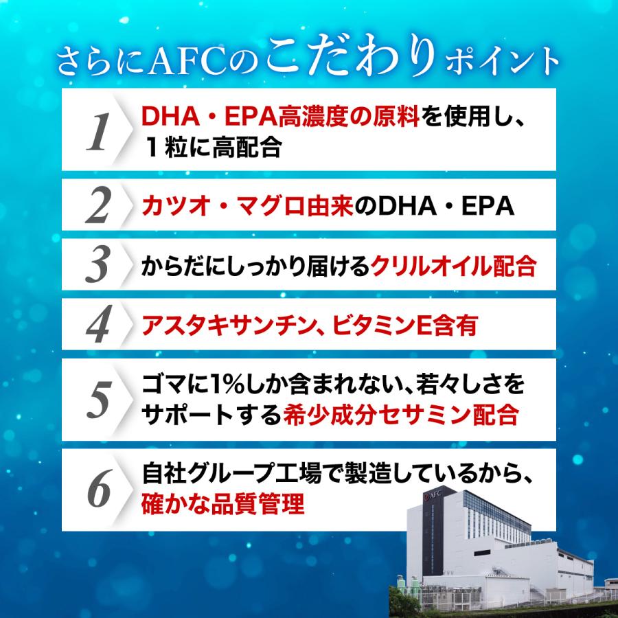 オメガ3＋ クリルオイル 90日分 ３個セット　 DHA EPA  セサミン　α-リノレン酸 アマニ油 ゴマ油 AFC公式｜afcshop｜10