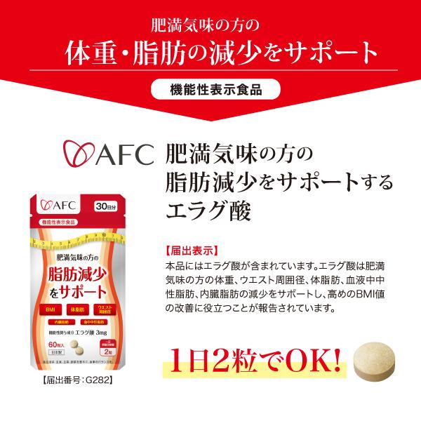 【機能性表示食品】肥満気味の方の脂肪減少をサポートする エラグ酸  サプリ 30日分　3個セット　サプリメント｜afcshop｜02