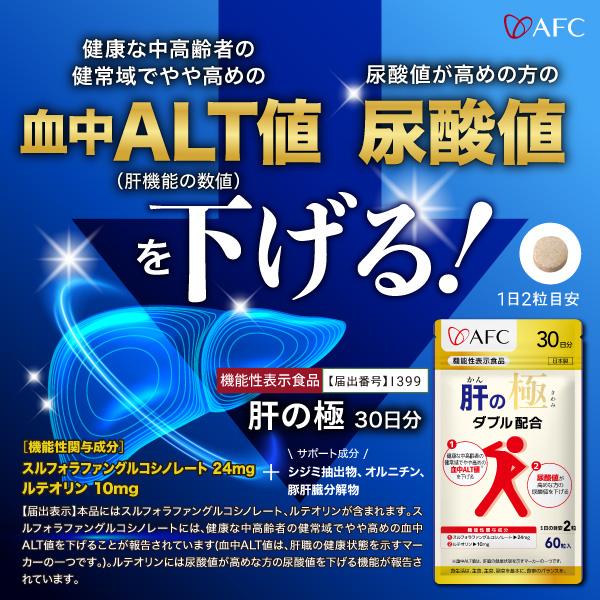 肝の極　ダブル配合　七袋セット AFC（エーエフシー） 肝の極 30日分 肝臓 サプリ【機能性表示食品