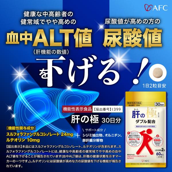 AFC（エーエフシー） 肝の極 30日分 ×3袋セット 肝臓 サプリ【機能性