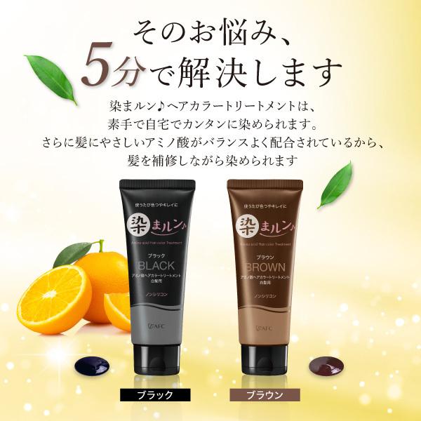 ヘアカラートリートメント　染まルン♪　220g　カラー：ブラック【白髪用】　白髪染め　カラートリートメント　セルフカラー ヘア　 | AFC | 04