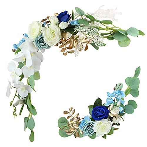 Rinlong ウェディングアーチフラワー造花 花スワッグバインズ ウェディングウェルカムサインデコレーション ブルー ウェディングフラワーアーチ暖炉 Ys アフィールセレクト 通販 Yahoo ショッピング