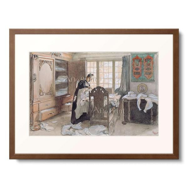 カール・ラーション Carl Larsson 「Karin during her work with linnen laundry (Karin vid Linneskapet). 1906」
