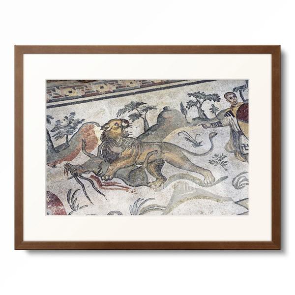 作者不明 Anonymous 「Lion hunting an antelope. Mosaic floor」