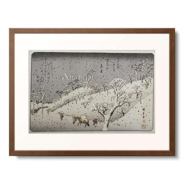 歌川広重 Utagawa Hiroshige 「Evening Snow on the Asuka Mountain. From」