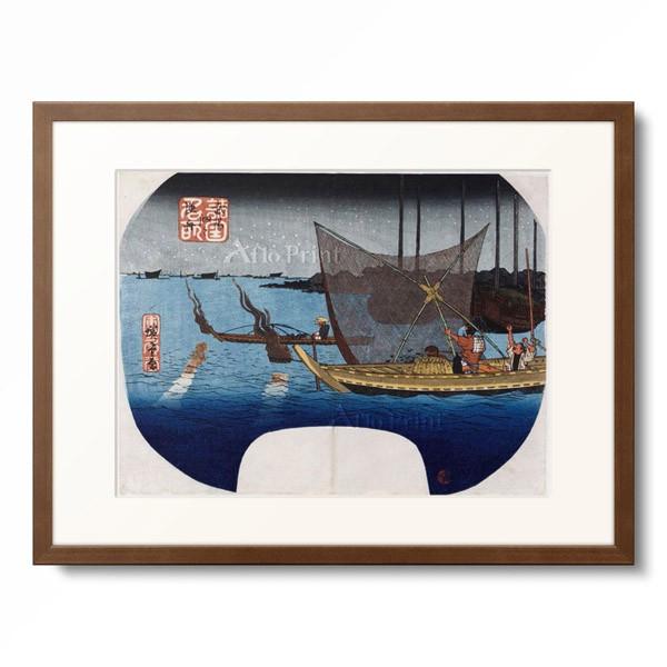 歌川 広重 Utagawa Hiroshige 「諸国名所 武陽佃島 漁舟」