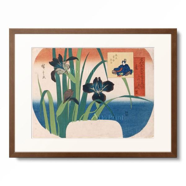 歌川 広重 Utagawa Hiroshige 「四季の花 三河八ッ橋の杜若」