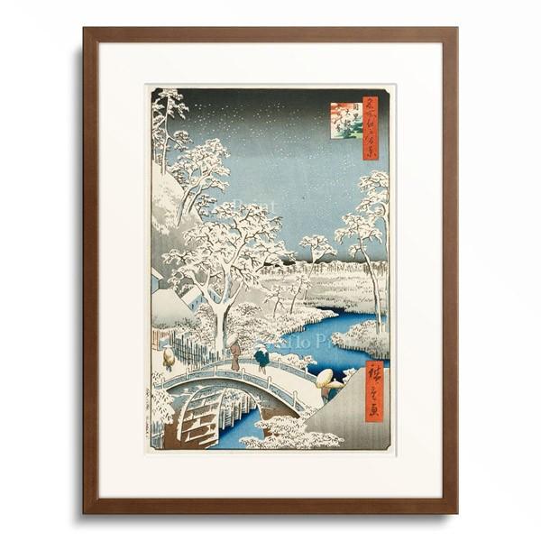 歌川 広重 Utagawa Hiroshige 「名所江戸百景  目黒太鼓橋 夕日の岡」