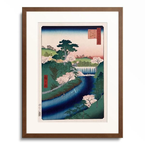 歌川 広重 Utagawa Hiroshige 「名所江戸百景 王子音無川堰棣 世俗大瀧ト唱」