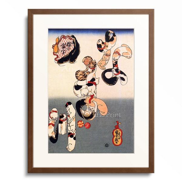 歌川国芳 Utagawa Kuniyoshi 「猫の当字　なまづ」