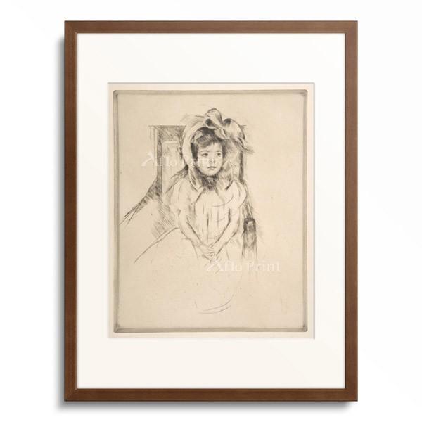 メアリー・カサット Mary Stevenson Cassatt 「Margot Wearing a Large Bonnet, Seated in an Armchair, ca. 1899-1909.」｜afloprint