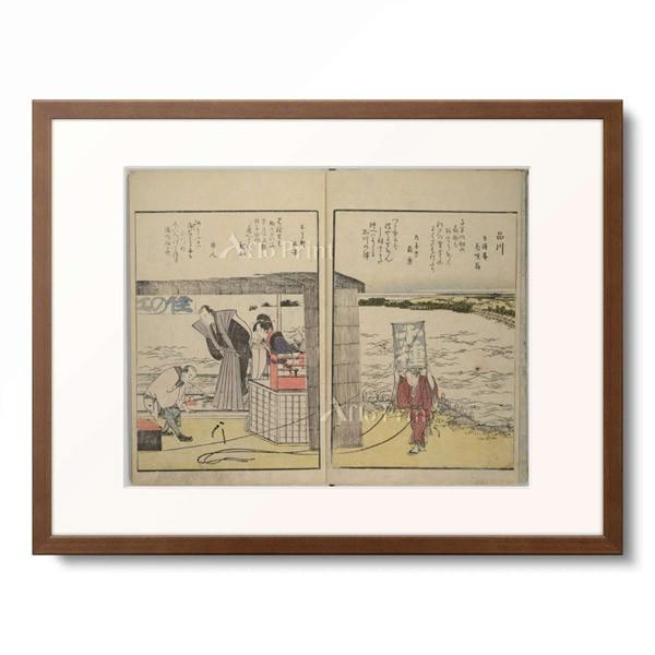 葛飾北斎 Katsushika Hokusai 「東都勝景一覧 下 絵本 品川」