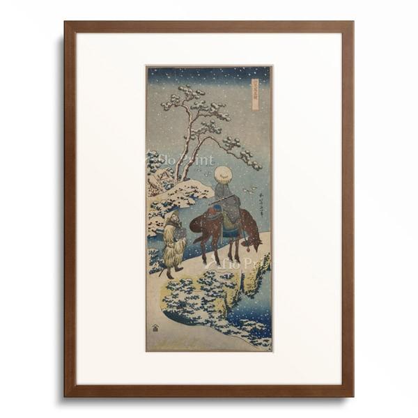 葛飾北斎 Katsushika Hokusai 「詩歌写真鏡 雪中人馬」