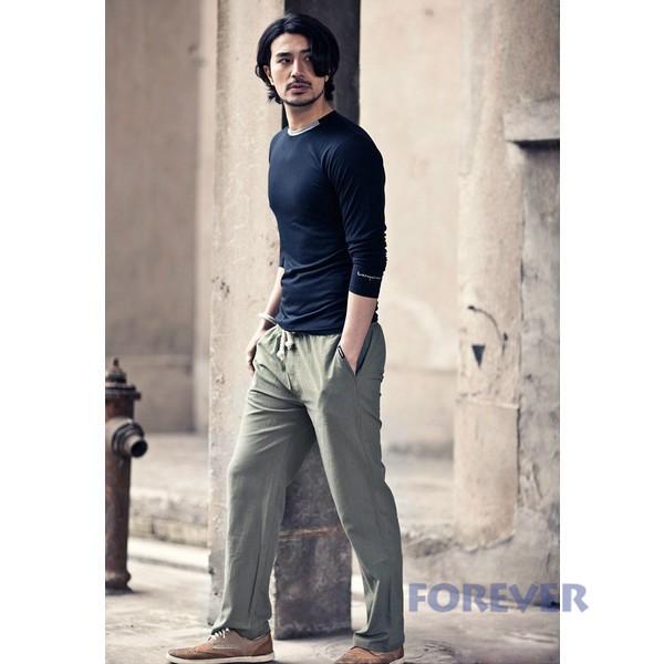 綿麻パンツ メンズ 麻ズボン リネンパンツ 涼しいズボン リネンズボン シワ加工 ロング丈 無地 Af Aforever 通販 Yahoo ショッピング