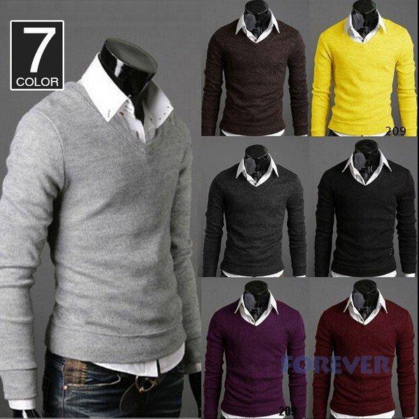 メンズ ニット セーター Vネック 薄手 セーター 春物 春服 春 無地 お兄系 Af Aforever 通販 Yahoo ショッピング