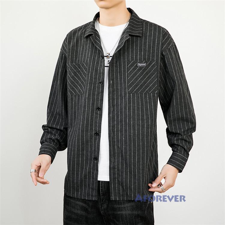 シャツ メンズ 長袖シャツ カジュアルシャツ ストライプシャツ 春シャツ トップス おしゃれ Af Aforever 通販 Yahoo ショッピング