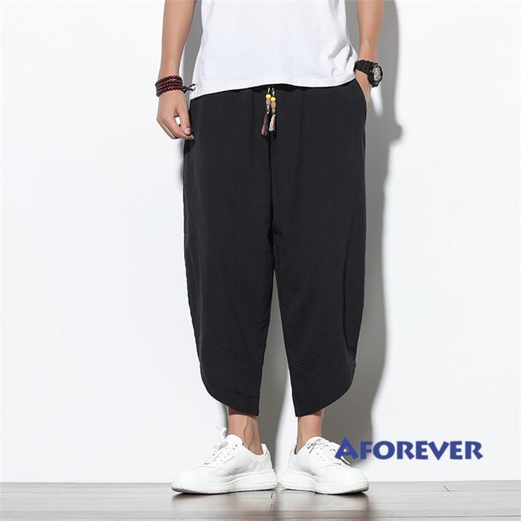 リネンパンツ メンズ 無地 サルエルパンツ ワイドパンツ 夏ズボン 涼しいズボン 薄手 綿麻 カジュアル 大きいサイズ ゆったり 夏 ウエストゴム Af Aforever 通販 Yahoo ショッピング