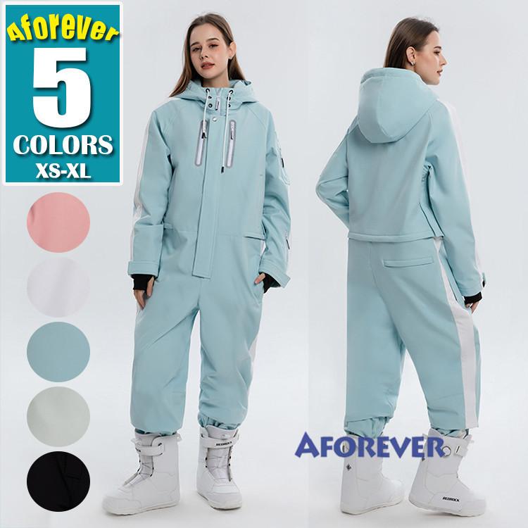 スノー ウェア ワンピース メンズ レディース スノーボードウェア 無地 スキーウェア スノボ つなぎ アウトドア 登山 フード付き