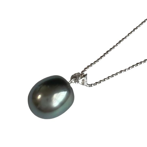 14WG ホワイトゴールド 南洋タヒチ本真珠 ドロップ形パール 1粒