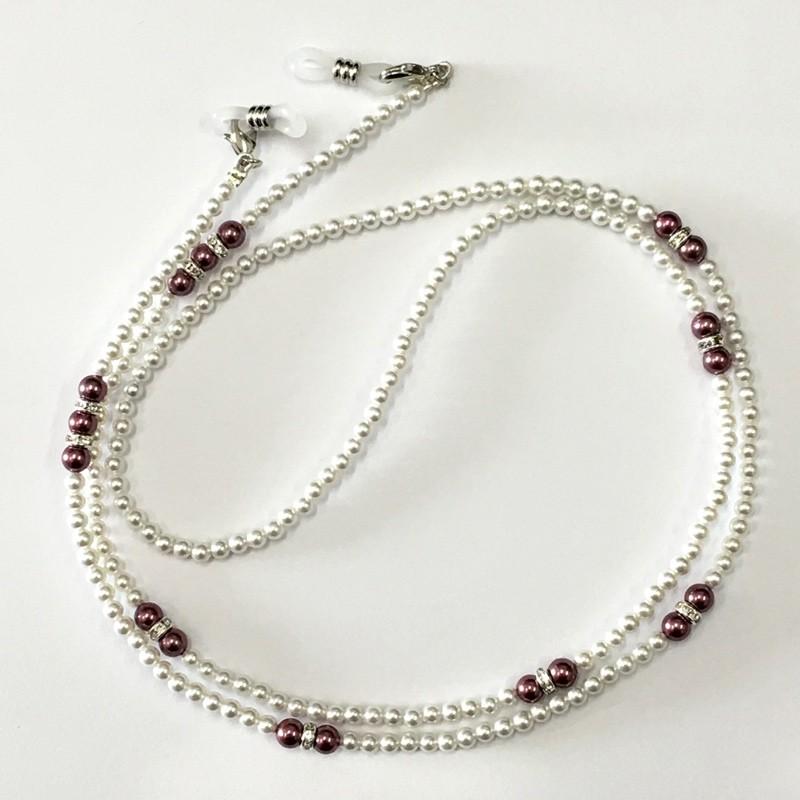 AFP】オリジナルデザイン 貝パール＆ロンデル メガネチェーン