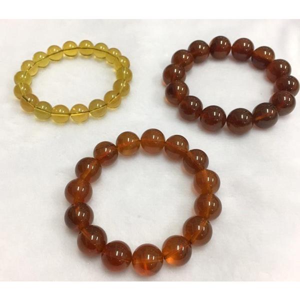 ミャンマー産 天然琥珀 バーマイト ブレスレット 約11mm ゴールド babr