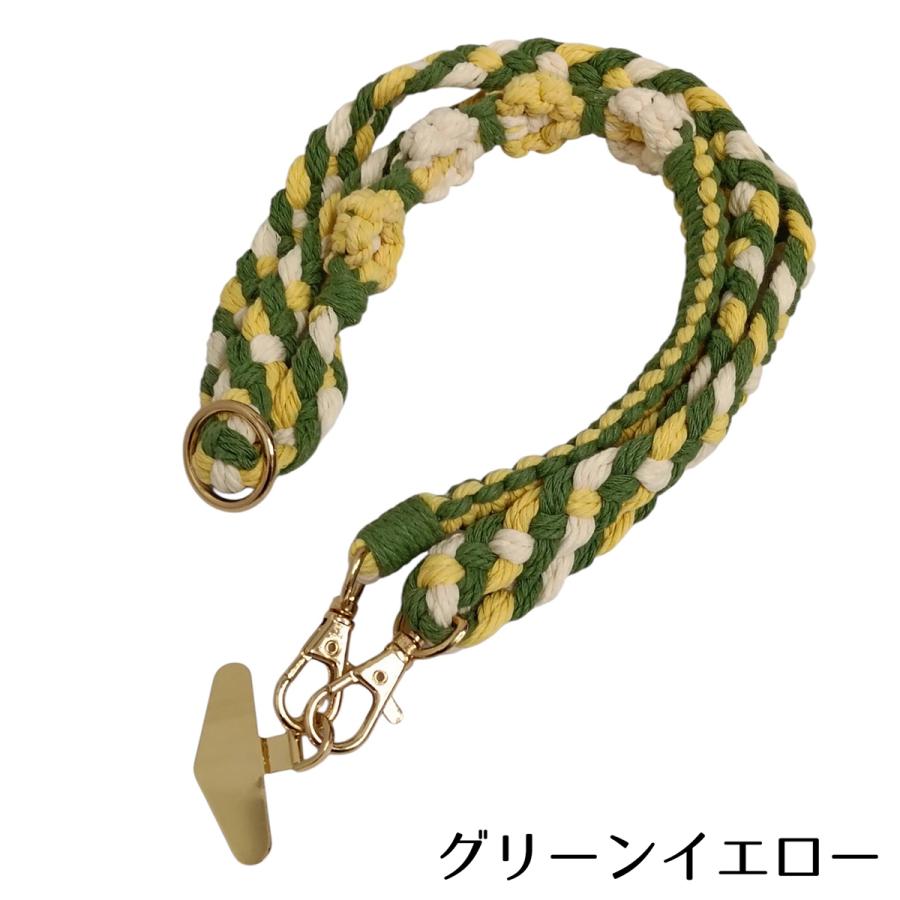 スマホ ショルダーストラップ ネックストラップ スマホショルダー 携帯ストラップ  肩掛け 首掛け 斜めがけ 手編み マクラメ 花 三つ編み 落下防止 調節 125cm |  | 02