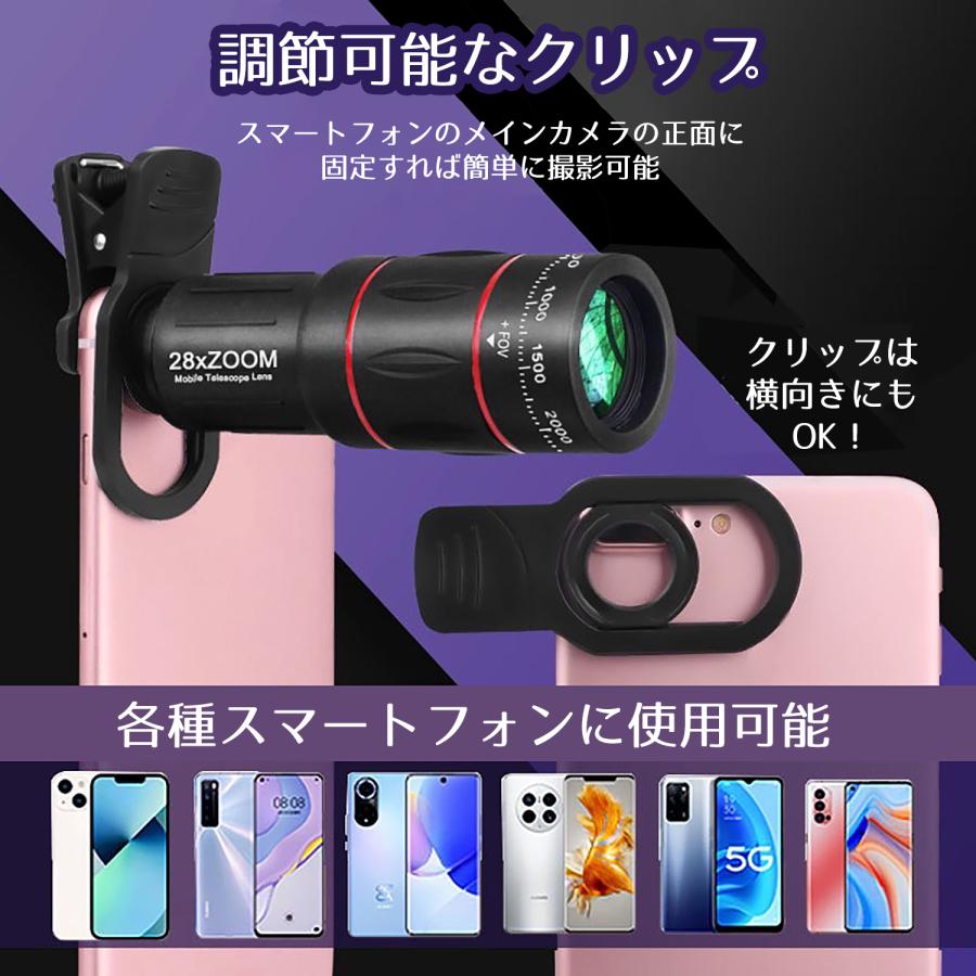 スマホ用カメラレンズ スマホ 拡大レンズ 望遠レンズ 64倍 モバイル