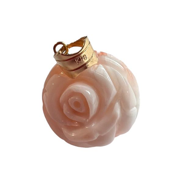 彫刻 デザイン バラ 天然石 ピンクオパール 薔薇 バラ カービング 彫刻