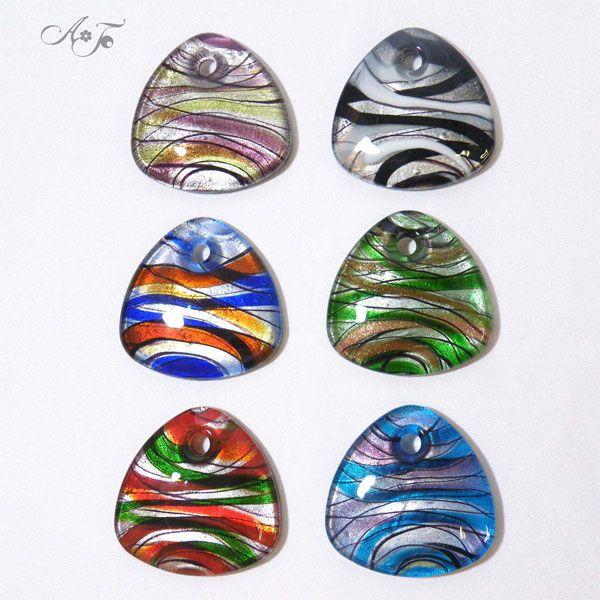 ベネチアンガラス風ペンダントトップ 三角 全6色 vene-53 : スマート