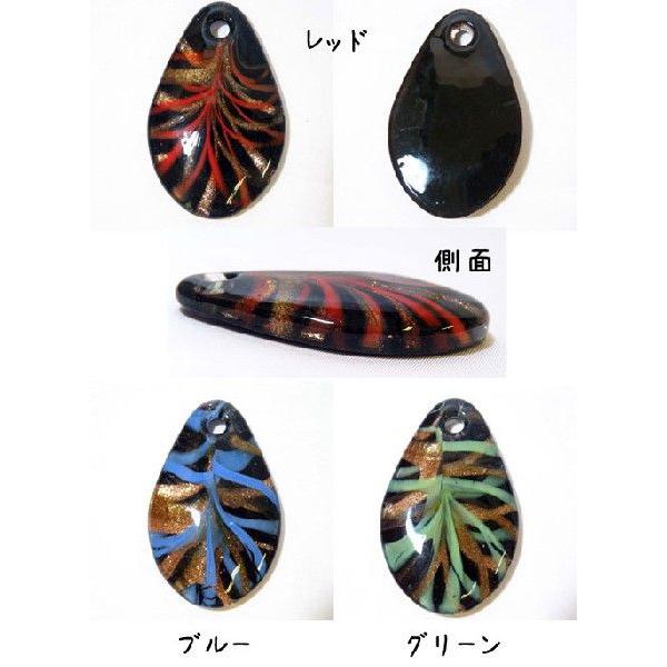 ベネチアンガラス風ペンダントトップ ドロップ 全6色 vene-54