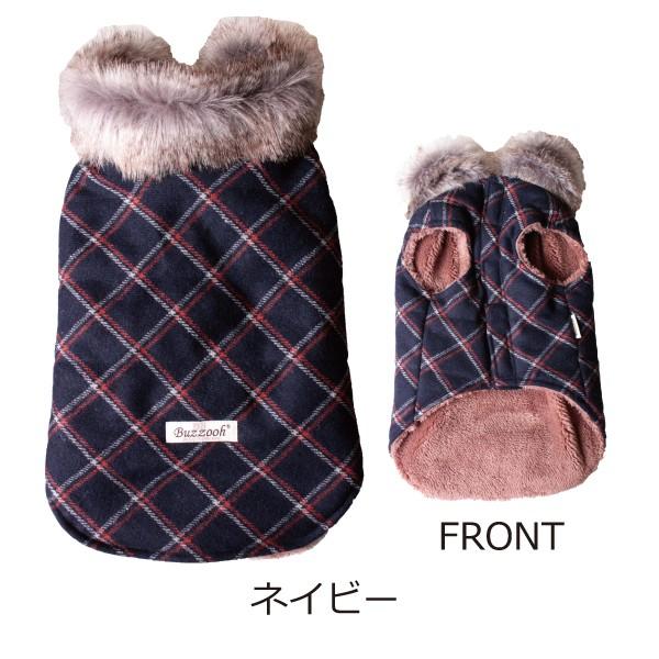 ペットウェア ドッグウェア ペット服 犬服 犬用 ファー付チェック柄