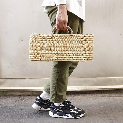 モロッコ ストローバスケット 横長かご【 Mサイズ】かごバッグ トート