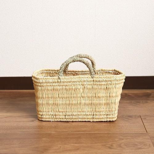 モロッコ ストローバスケット 横長かご【 Sサイズ】かごバッグ トート