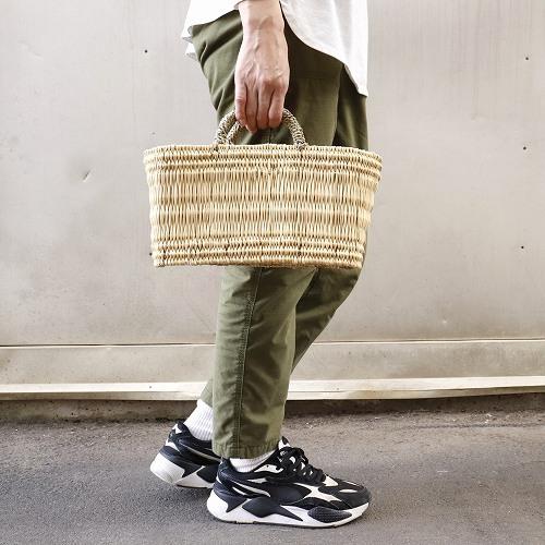 モロッコ ストローバスケット 横長かご【 Sサイズ】かごバッグ トート