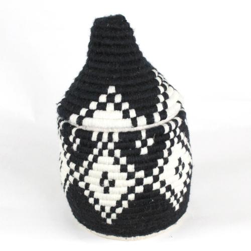 アクリル毛糸カラフル蓋つきかご　小