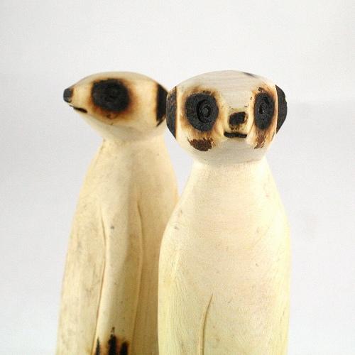 木彫動物 ミーアキャット 小 前向き : マンゴロベ ヤフー店 - 通販