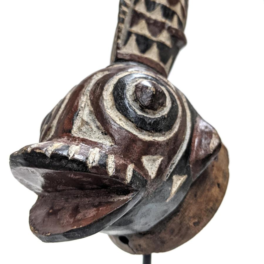 ボボ族魚マスク 専用スタンド付 アフリカンアート 仮面彫刻