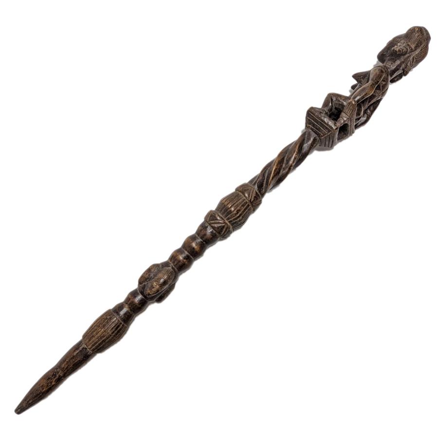 バウレ族 長老の杖 76cm アフリカンアート 彫刻｜afromode｜02