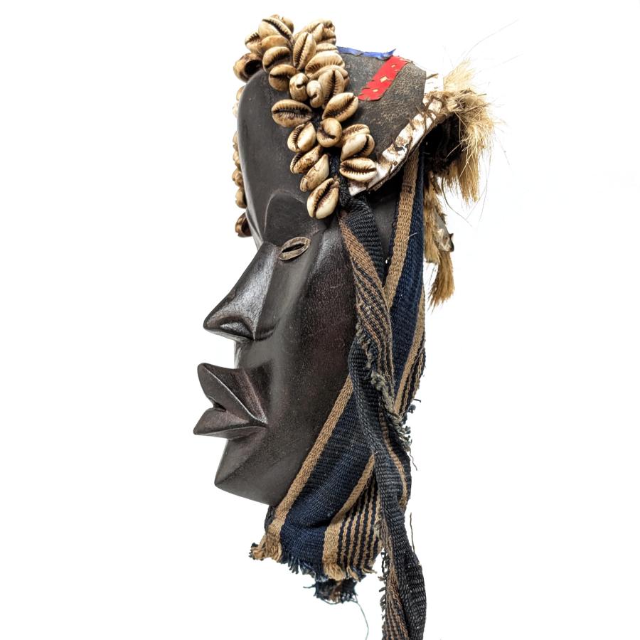 アフリカ　ダン族　マスク（仮面）　木彫り　プリミティブアート　民藝　骨董 ダン族仮面 23cm アフリカン プリミティブアート マスク