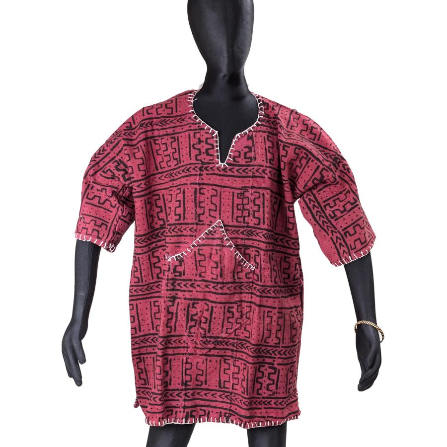 アフリカ　泥染　ボゴラン　民族衣装 泥染め ボゴラン シャツ メンズ アフリカン民族衣装 : アフリカ