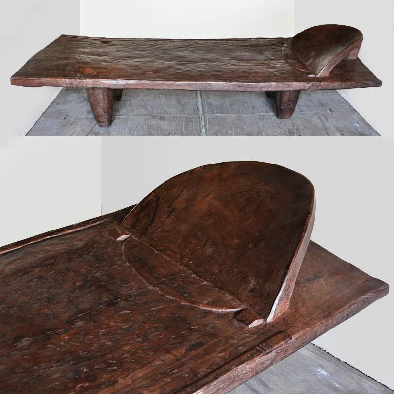 希少☆アフリカンヴィンテージ／木製ベンチ・ベッド／セヌフォ族 希少☆アフリカンヴィンテージ／木製ベンチ・ベッド／セヌフォ族