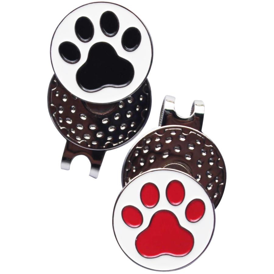 ゴルフマーカー マグネット付き ハットクリップ 可愛い 肉球 猫 マーカー 台座 2個セット