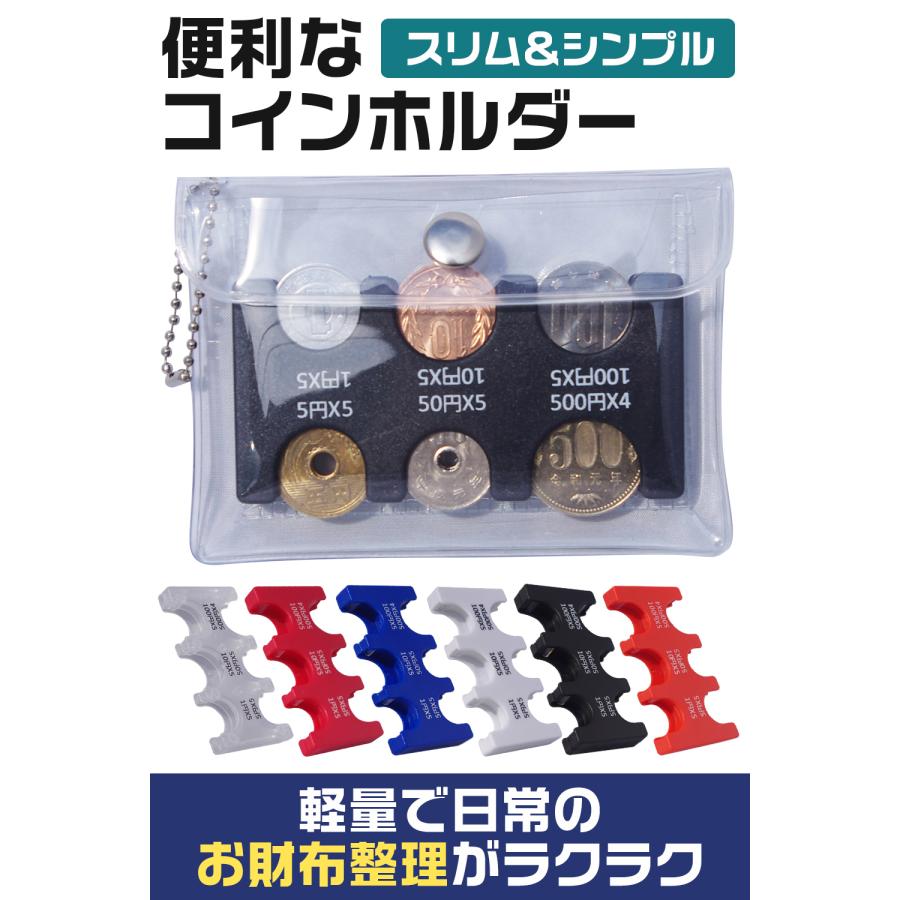 コインホルダー コインケース 小銭入れ 小銭ケース 携帯 カード型 硬貨 収納 ストッパー 小さい ケース付き 便利グッズ